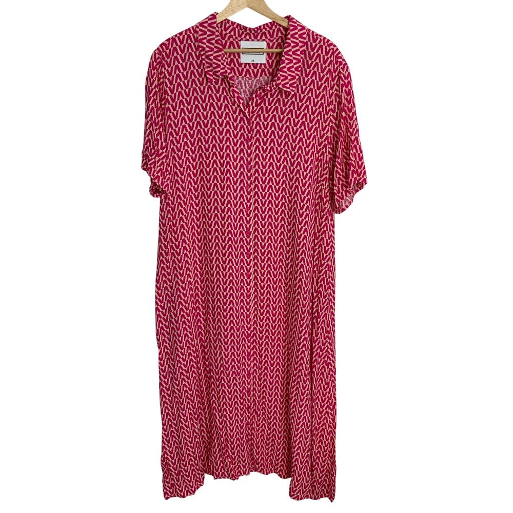 She Street Magenta and Cream Maxi Dress Size L/XL